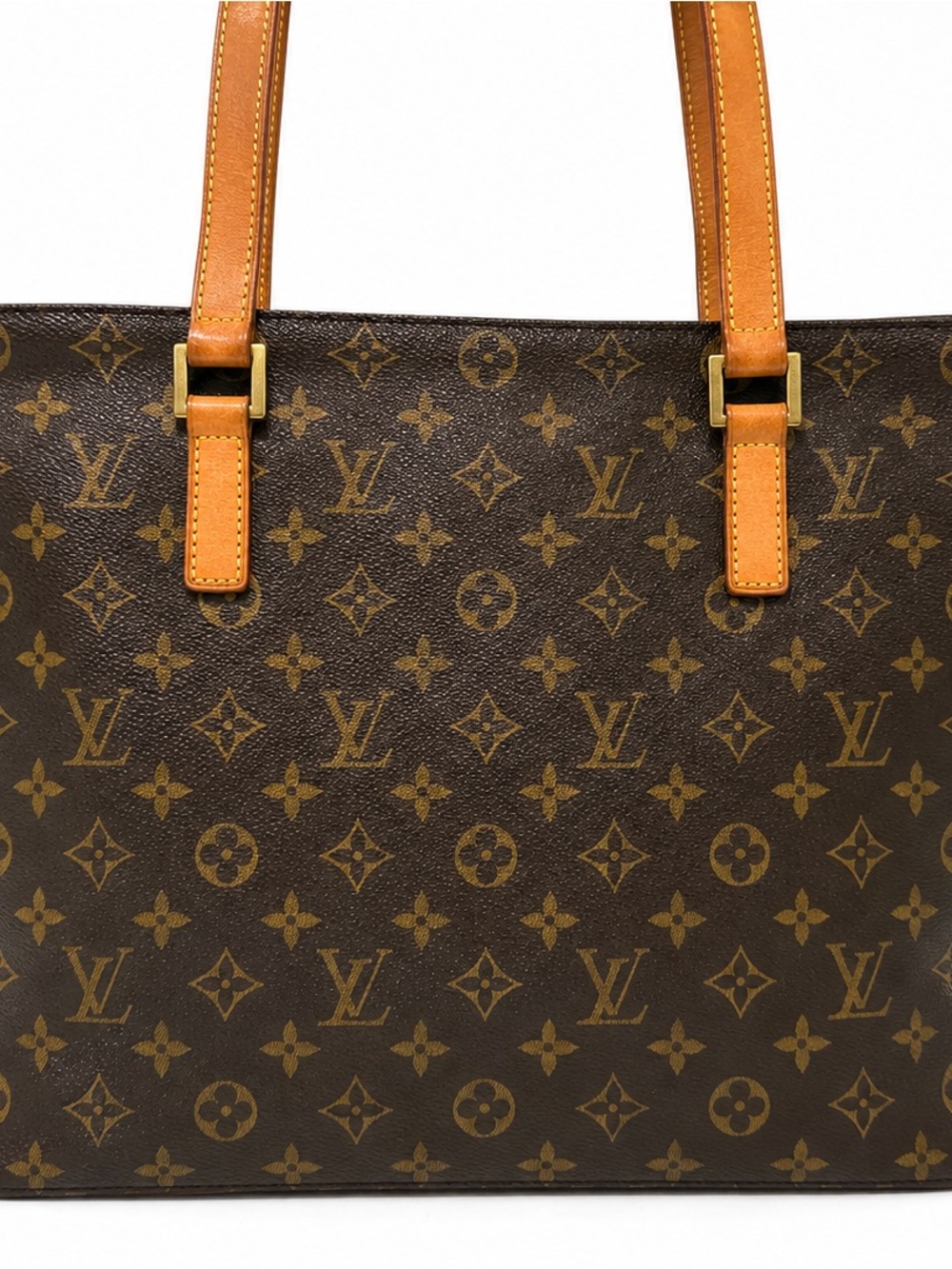 Louis Vuitton Monogram Cabas Mezzo MM Tote in Brown and Tan